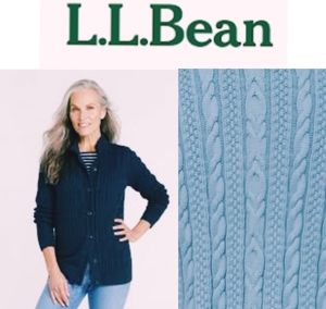 L.L. Bean | Button Down Cableknit Cardigan XL